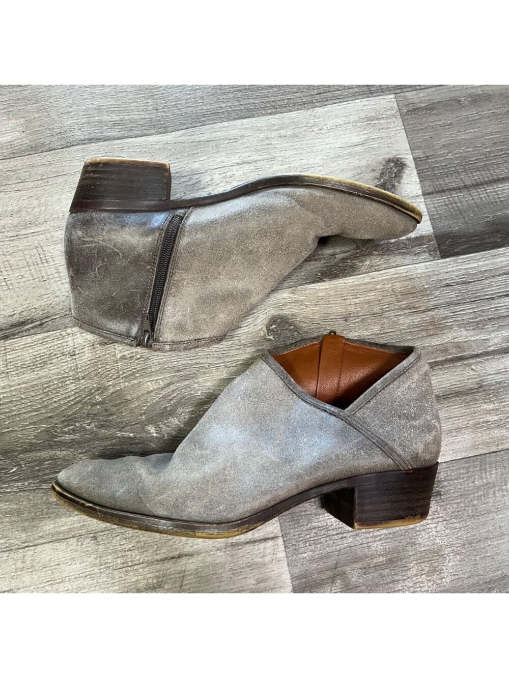 Lucky Brand Brekke Brindle Ankle Booties Leather Brown Women’s Size 9.5